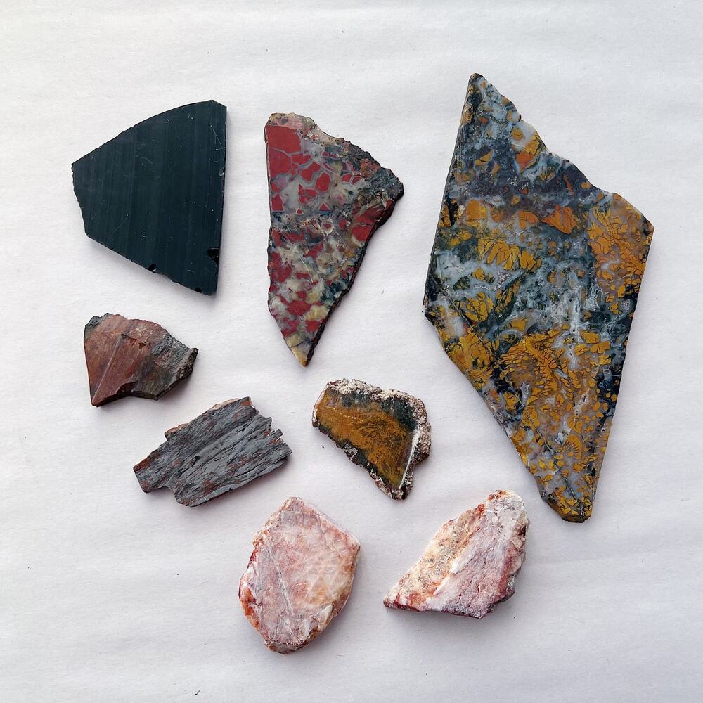 Lot of Jasper Quartz Obsidian Stone 13 Ounces Lapidary Jewelry Making